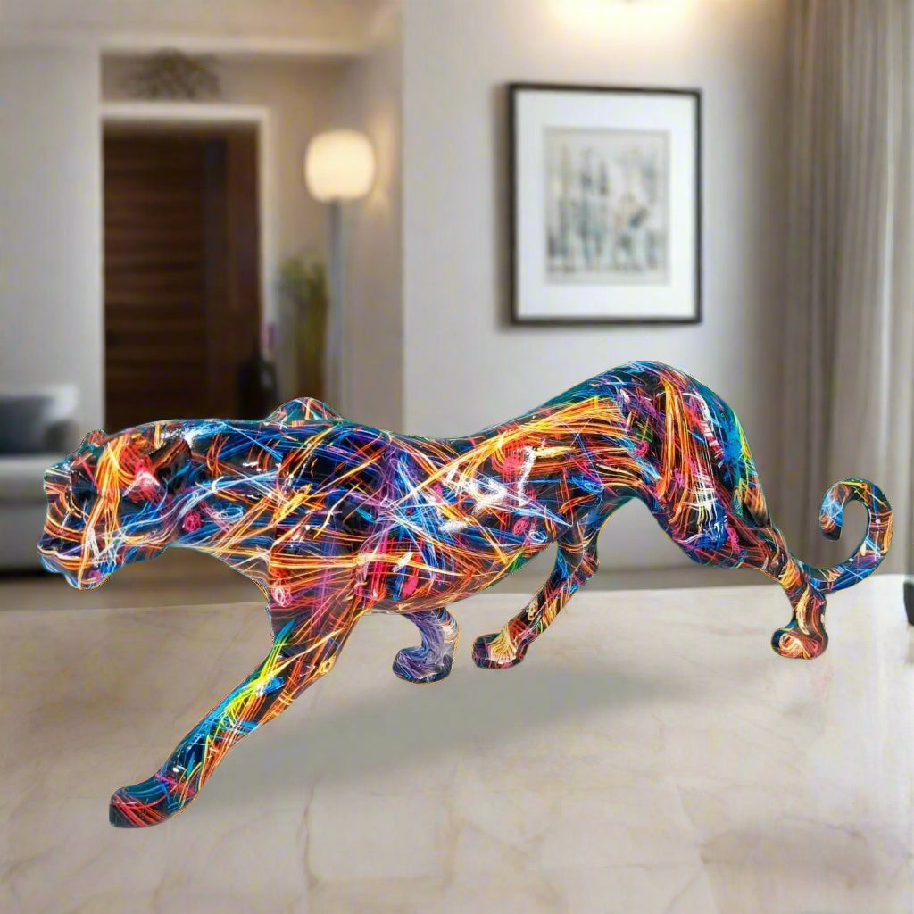 ABSTRACT GRAFFITI JAGUAR SCULPTURE